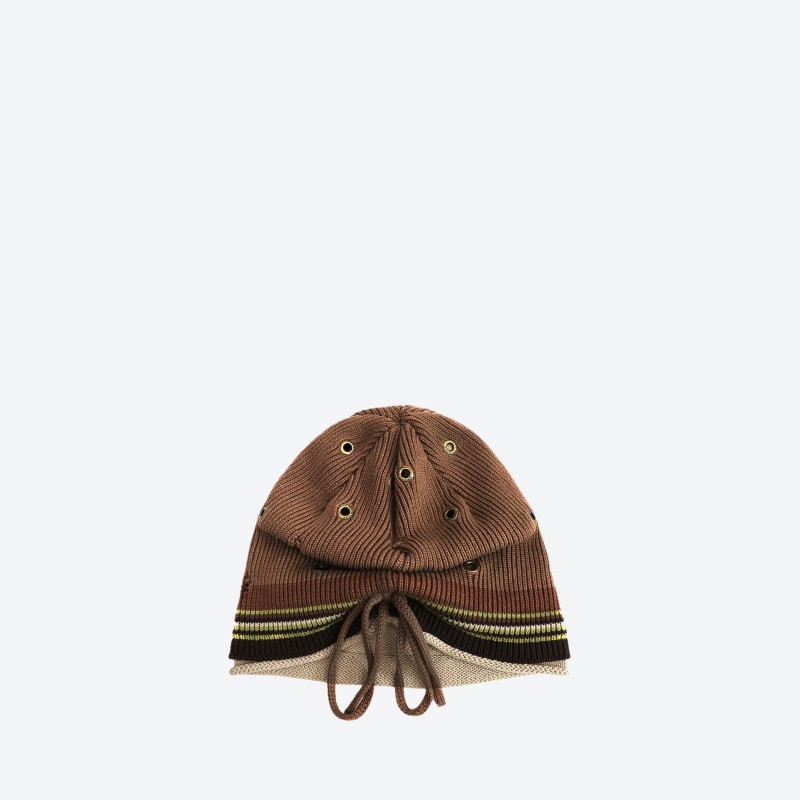 Metal Eyelet Layered Beanie